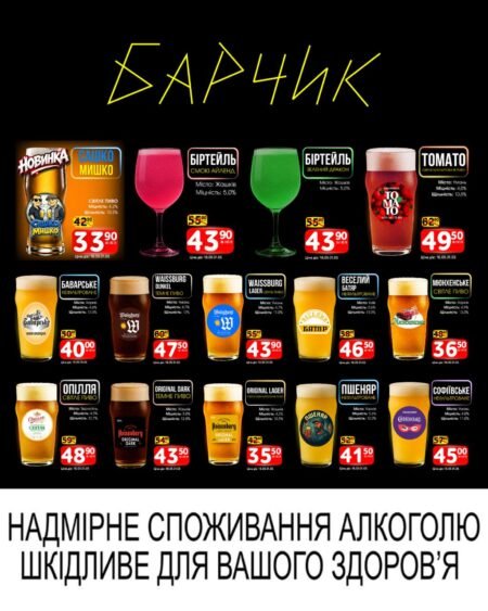 Барчик Акції на Розливне пиво із 18 по 31 травня 2026 року
