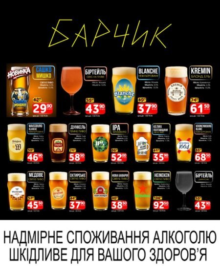 Барчик Акції на Розливне пиво із 01 по 14 червня 2026 року
