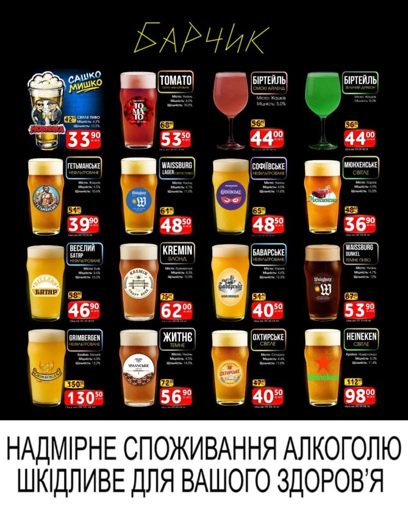 Барчик Акції на розливне пиво із 05.10 по 18.10.26